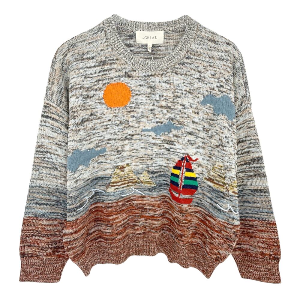 THE GREAT. The Boating Pullover. Sea Breeze Multi 0|XS - Picture 3 of 11